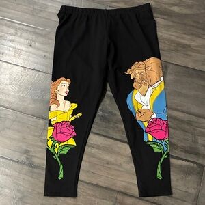 Disney Beauty And The Beast Rose Leggings - Size 2 (18-20)